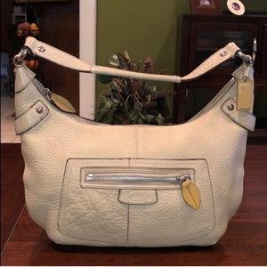 Vintage Coach Beige Leather Pebbled Penelope Bag